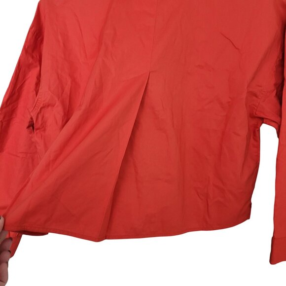 Everlane Woven Cropped Pajama Top Womens Size XS Red Boxy Loungewear NWT - Picture 4 of 8